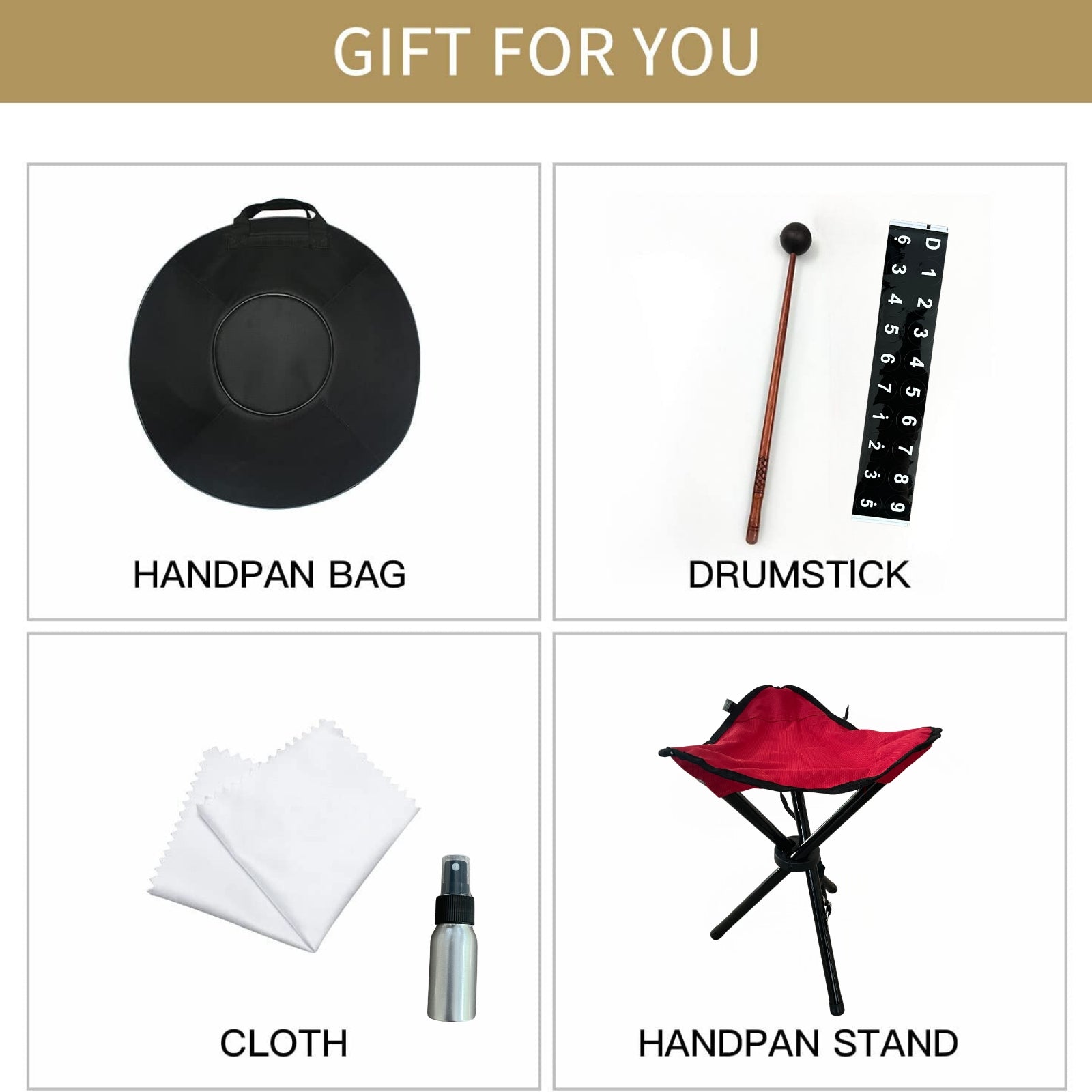 Jam Music 10 Notes Handpan 22' Inch Handpan Drum Hand Drum In Minor D 440Hz- Black