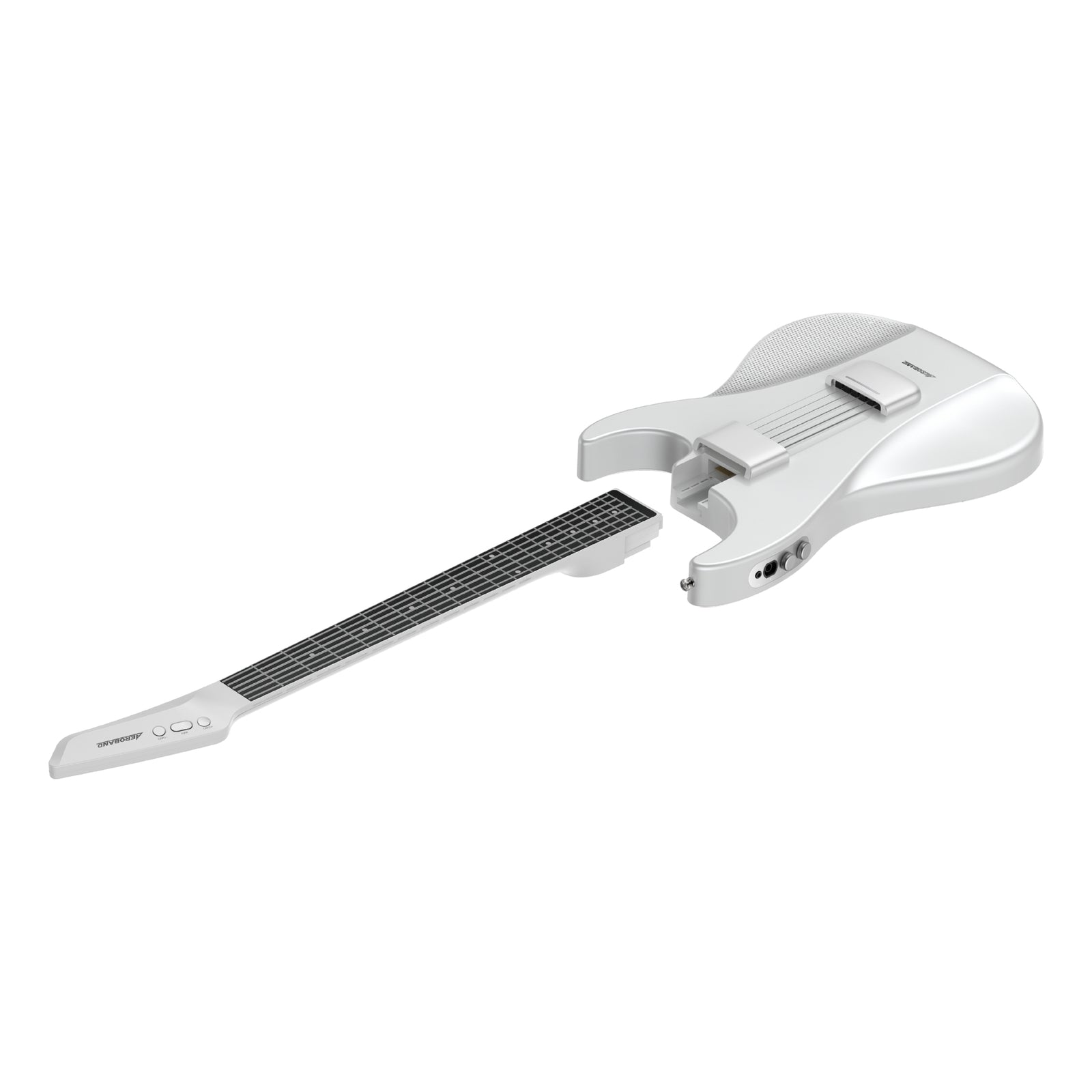 Aeroband White Electric Guitar on a white background