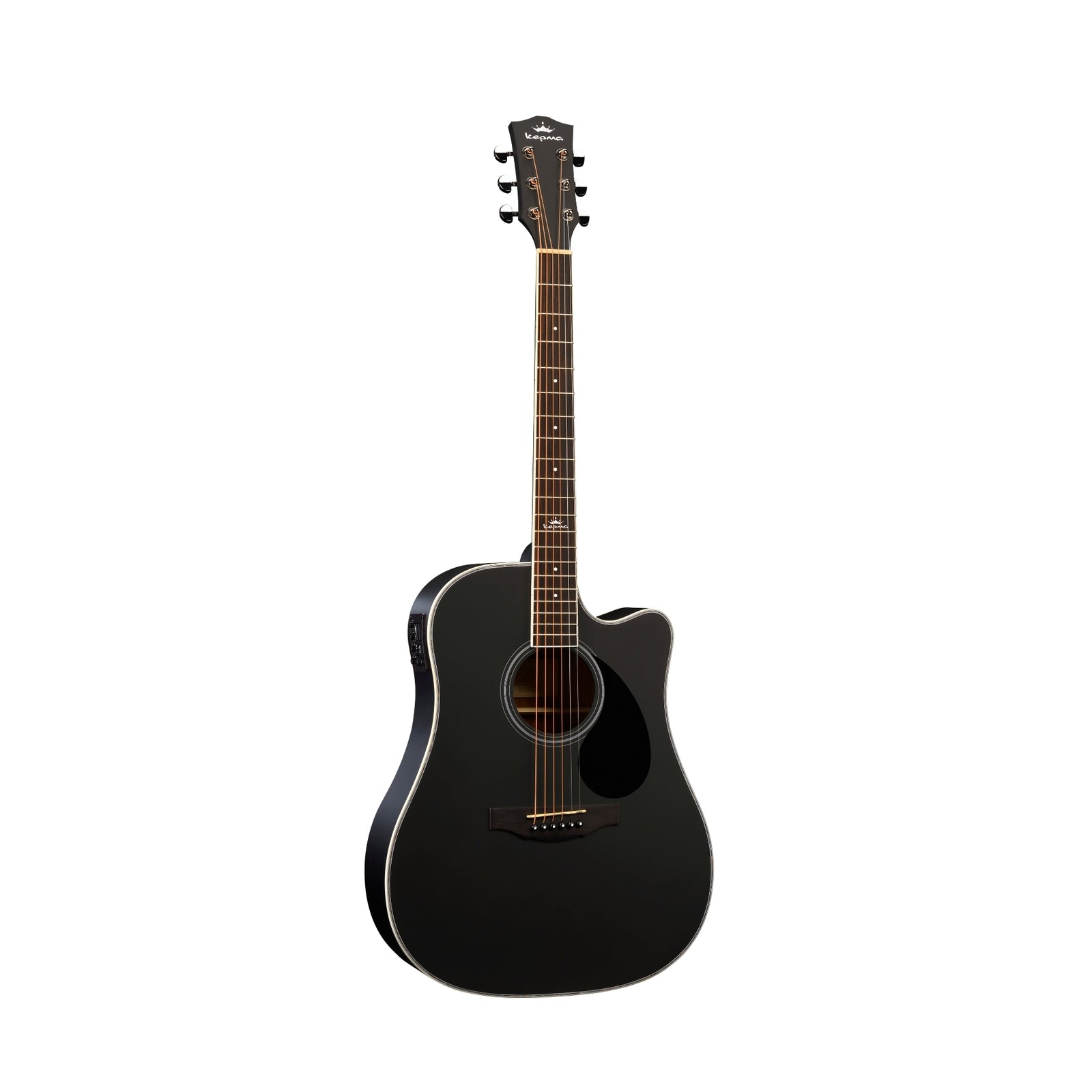 Kepma D1CE 41" Dreadnought Cutaway Electro-Acoustic Guitar - Black