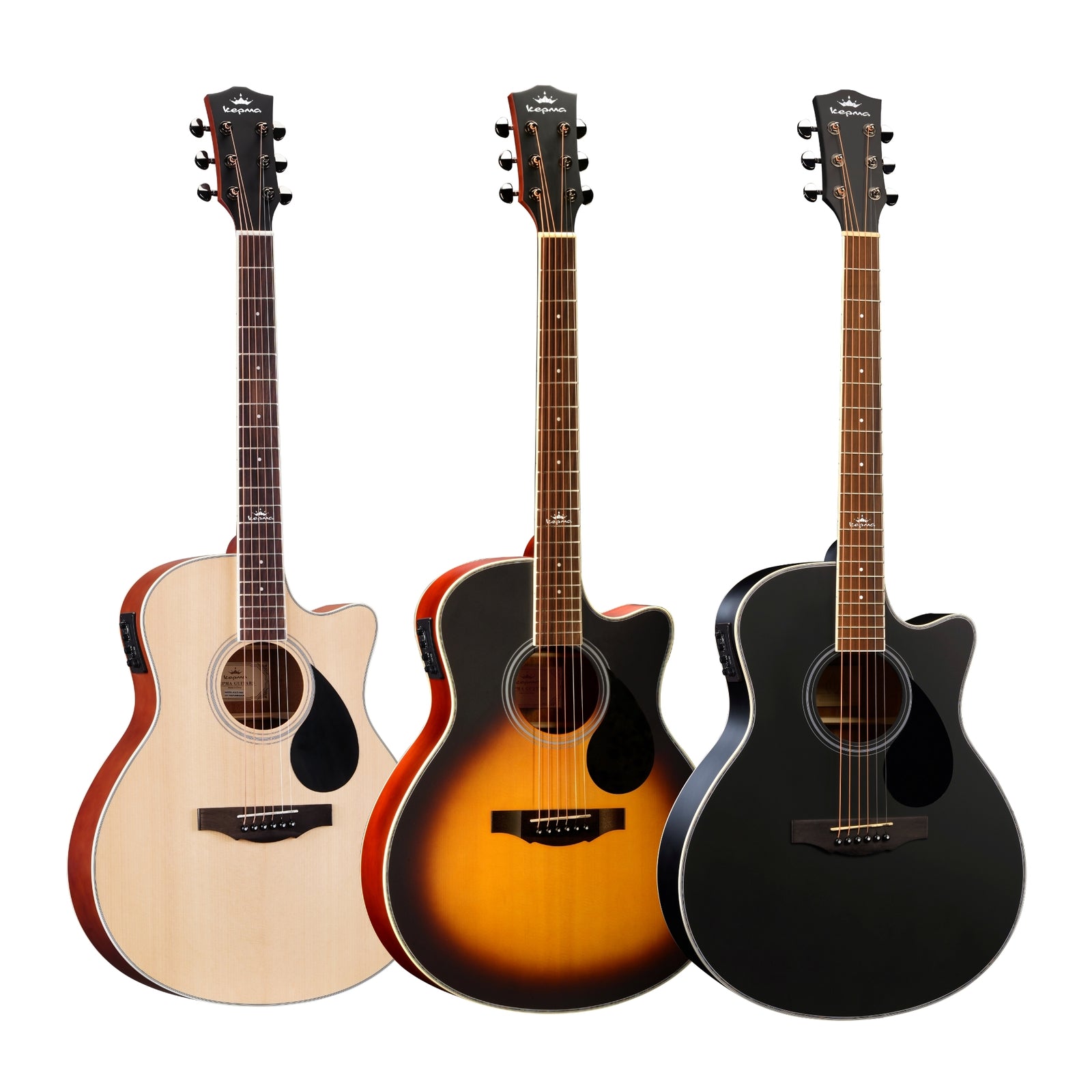 Kepma A1CE Electro-Acoustic 40' Inch Guitar Grand Auditorium Cutaway - Main