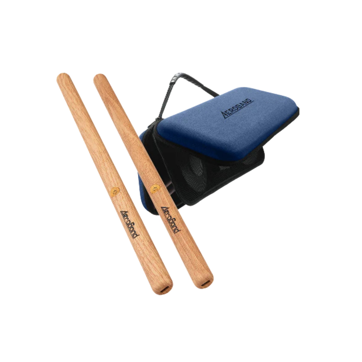 A portable AeroBand Drum kit including a blue hard carrying case - package 