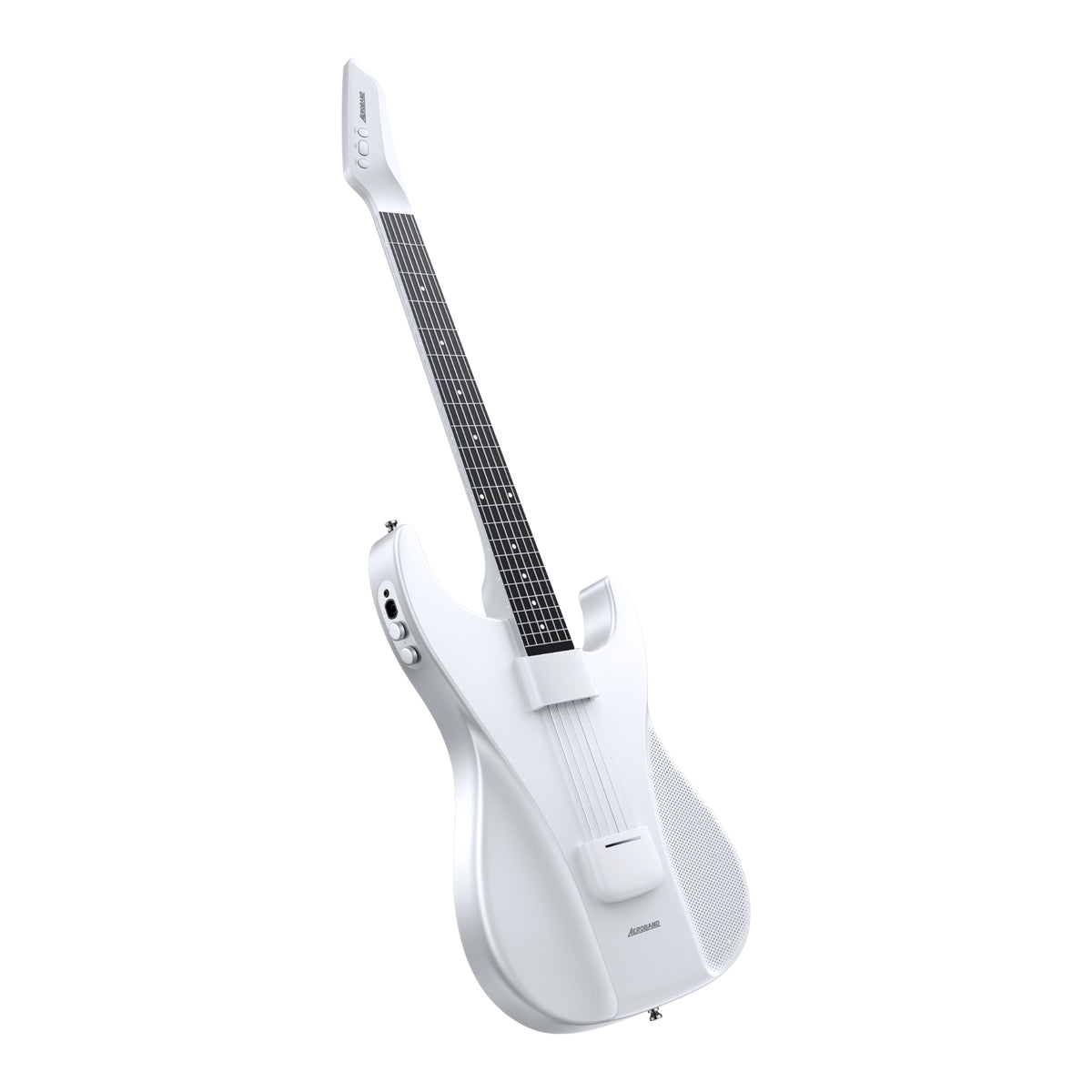 AeroBand White electric guitar on a white background - L Side