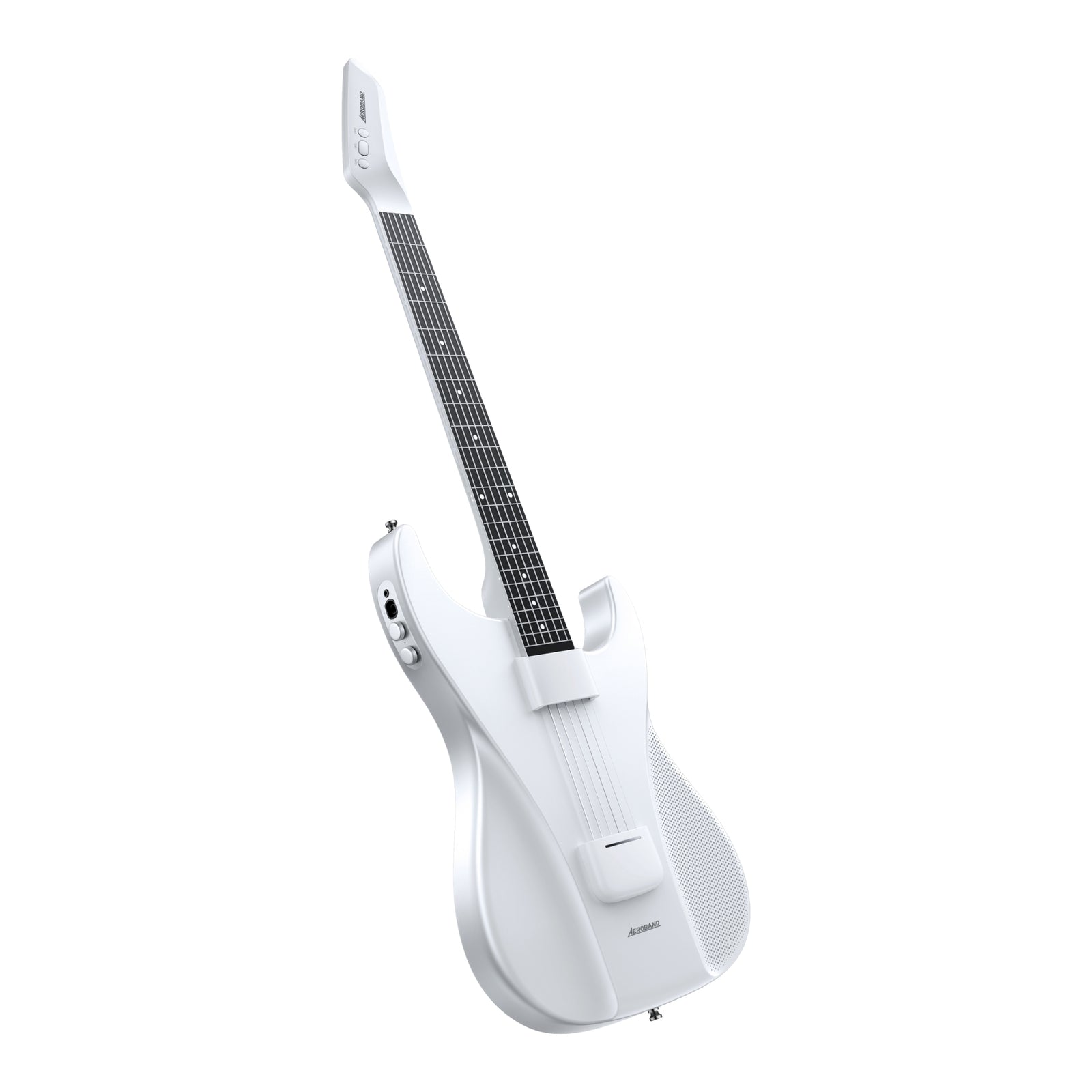 AeroBand White electric guitar on a white background - L Side
