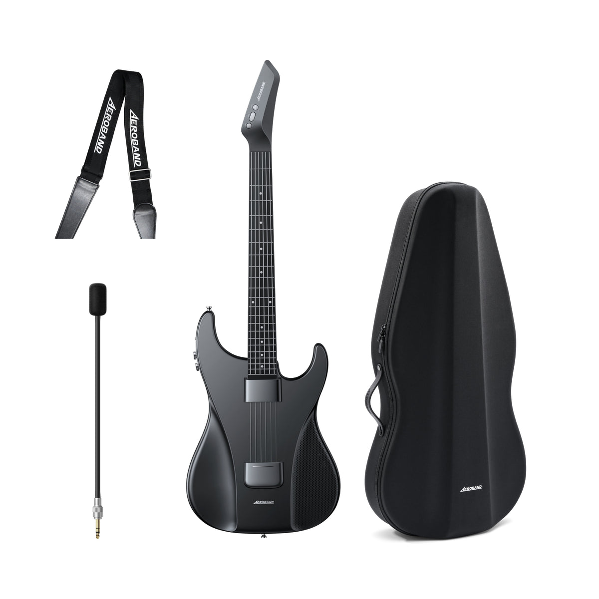 AeroBand Guitar Smart Guitar Black Full Set Mic, Guitar Strap &amp;Strings