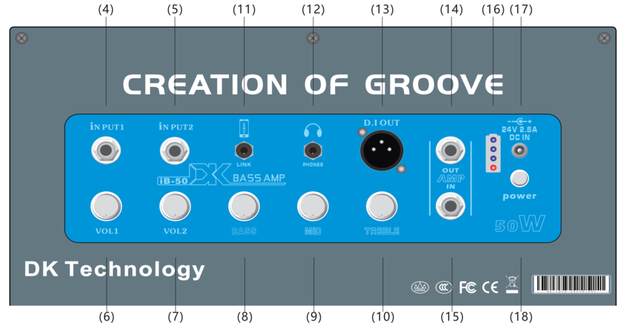 DK IB-50 50W Electric Bass Amplifier - ETONE.SHOP