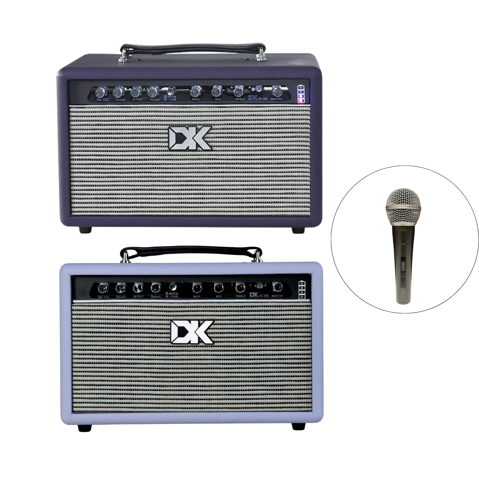 DK_IC-30_30W_Acoustic_Guitar_Amp_with_Mic_Input_Light_Purple_combo_with_mic