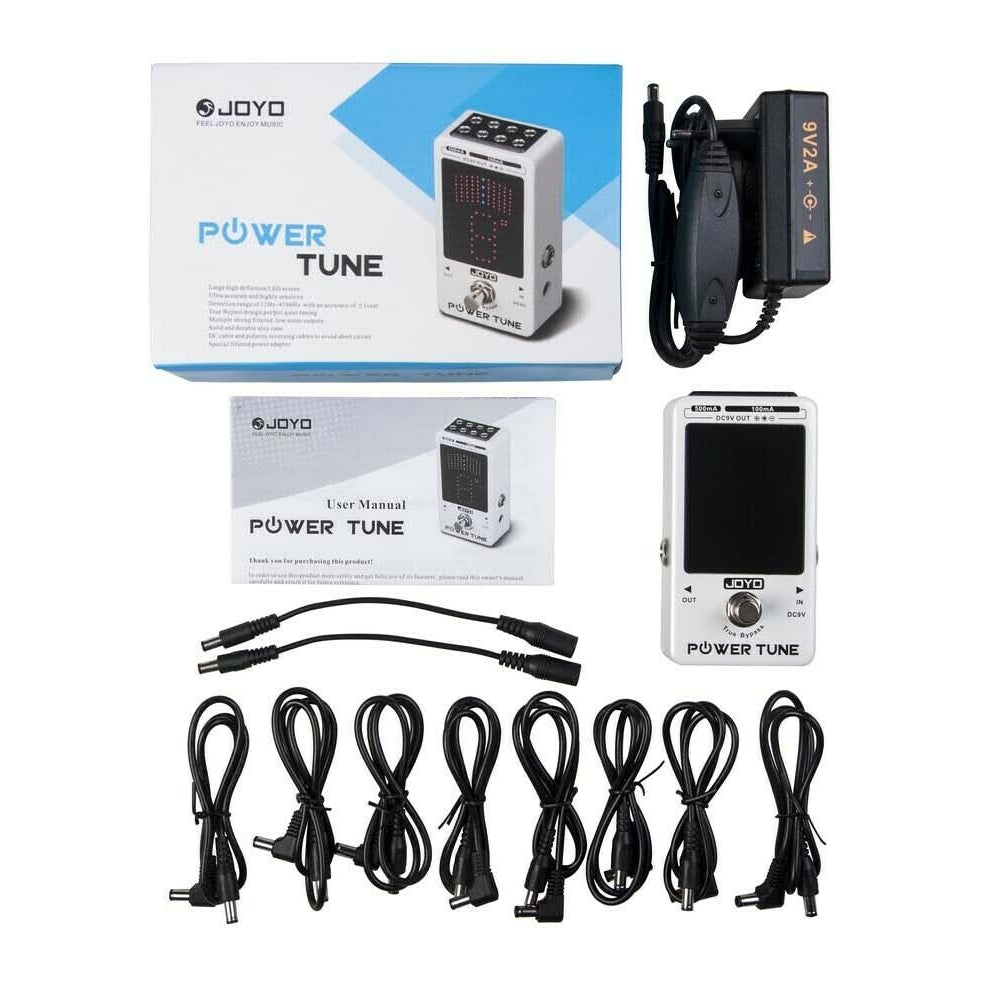 JOYO Power Tune guitar effects pedal with packaging and cables on a white background