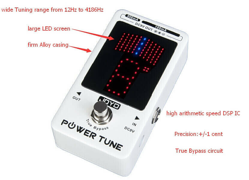 Joyo JF18R Power Tune  Guitar Pedal Tuner & Multi-Output Power Supply