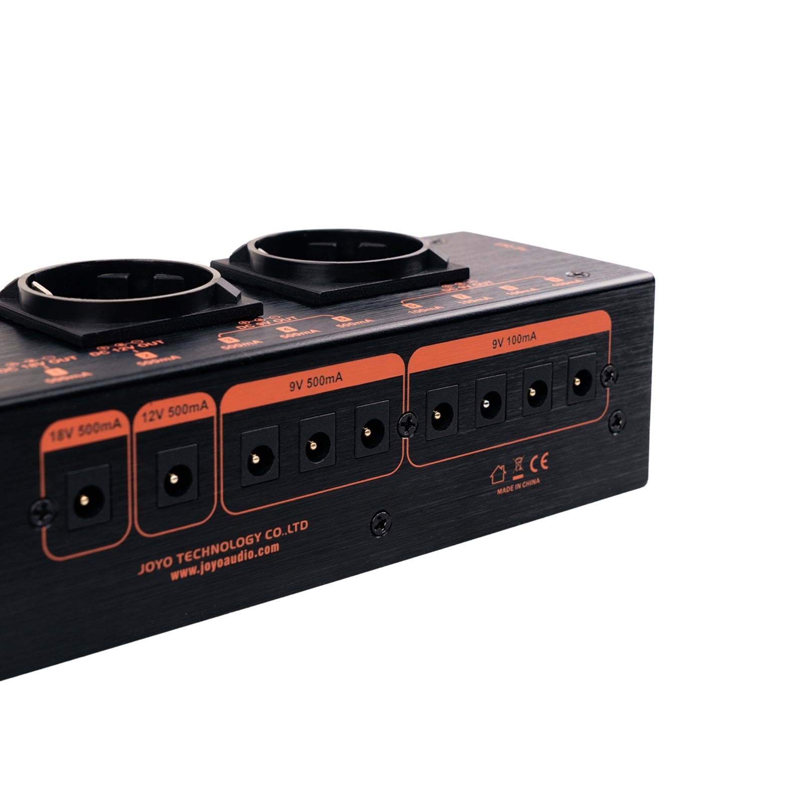 Joyo JP-07 Black power supply unit with multiple power sockets outputs for guitar effects pedals back right 