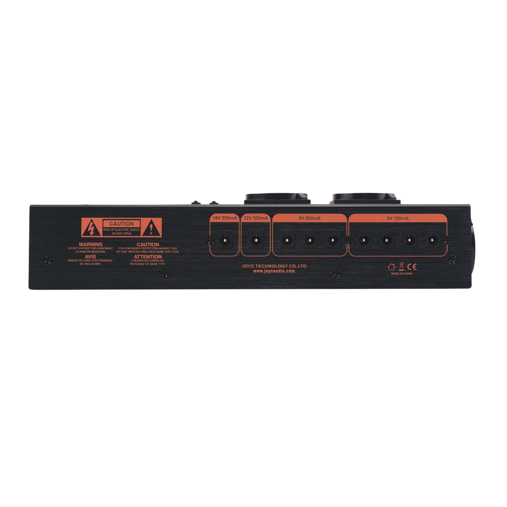 Joyo JP-07 Black power supply unit with multiple power sockets outputs for guitar effects pedals back