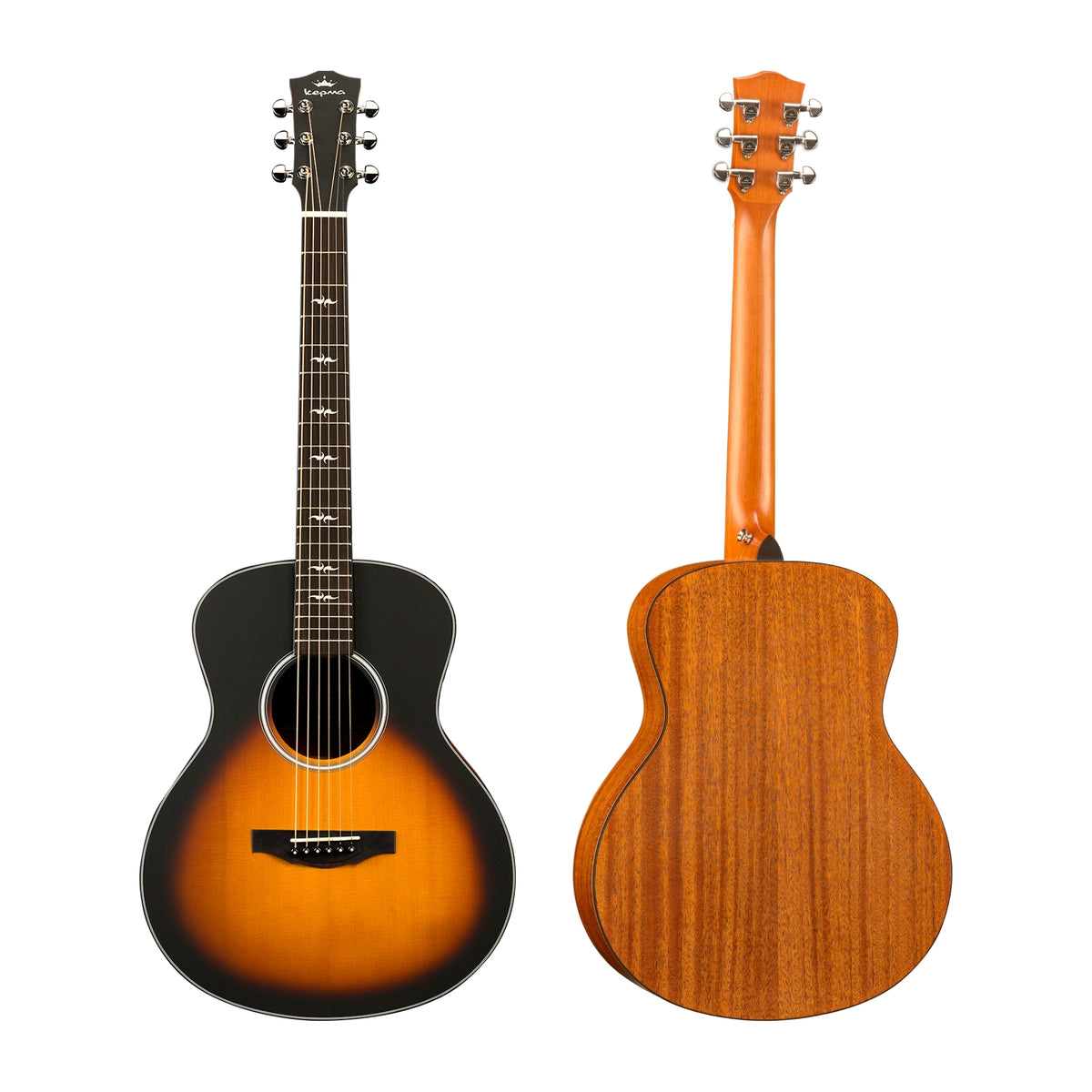 Kepma FS36 36 Inch Acoustic Guitar Solid Top Travel Size OM Guitar with Gig Bag