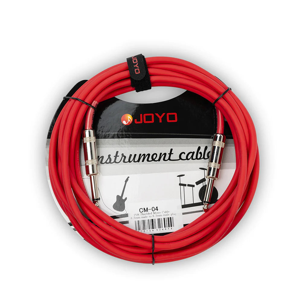 JOYO CM-04 15ft Guitar Lead Shielded Mono Cable 6.3 mm Male to 6.3 mm Male Plug