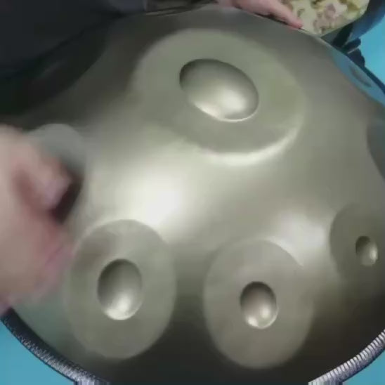 Jam Music 10 Notes Handpan 22' Inch Handpan Drum Hand Drum In Minor D 440Hz- Black