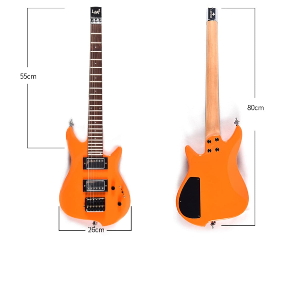 ALP Leaf L100 Electric Guitar Headless Travel Guitar (Gloss Orange)