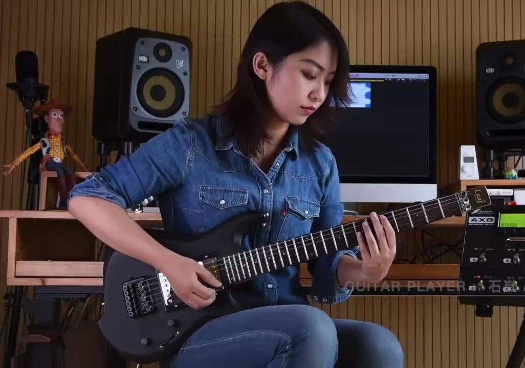 ALP Leaf L100 Electric Guitar Headless Travel Guitar (Gloss Orange) - ETONE.SHOP