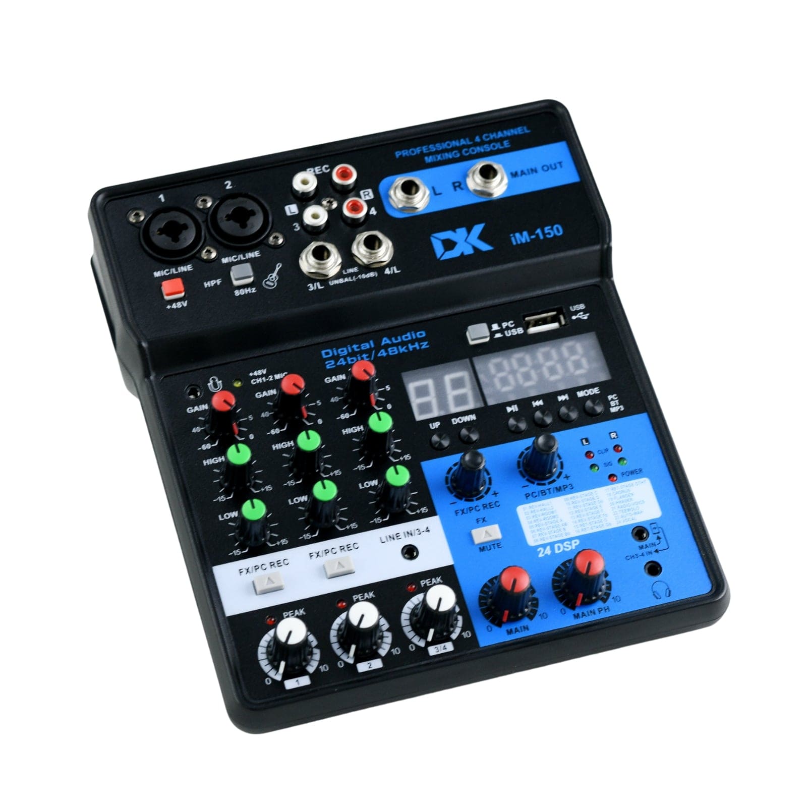 DK Audio iM-150 4 Channel USB Mixing Console Audio Interface