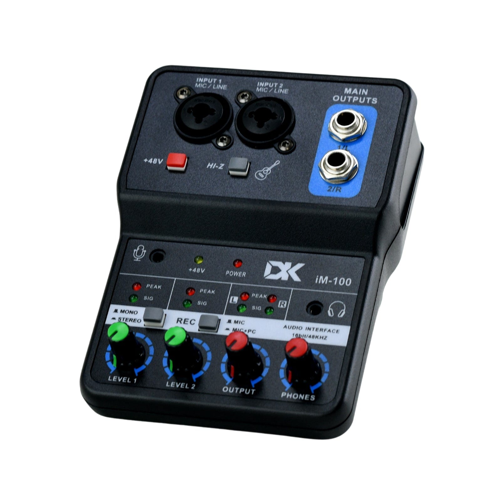 DK Audio iM-100 Audio Mixer Interface USB 2 Channel Mixing Console