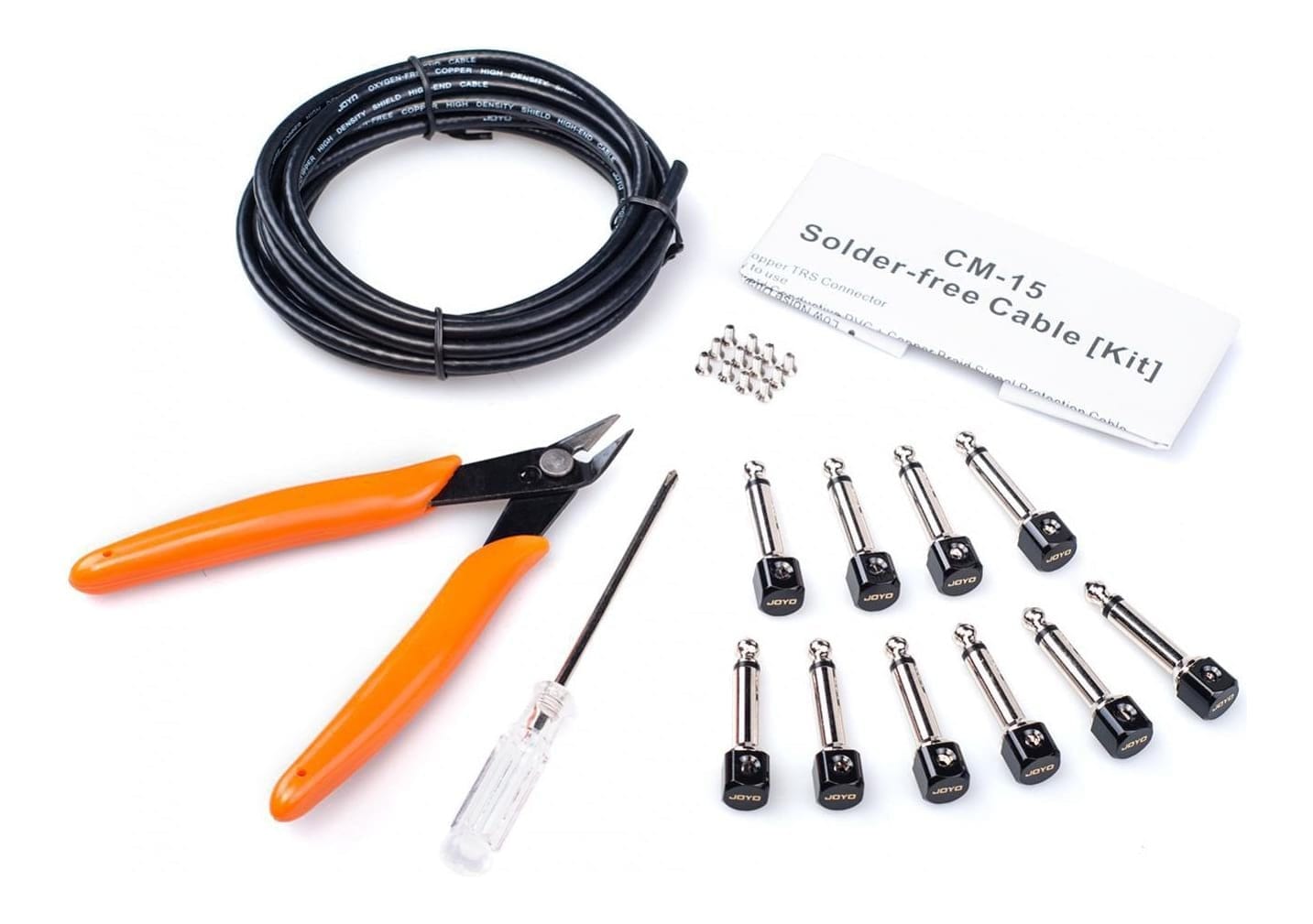 JOYO CM-15 Solder-Free Patch Cable Kit 1/4" TS Right Angle Jack Connectors