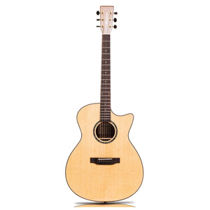 Wavegarden WG-260GAC Acoustic Guitar Top Solid Cutaway with Gig Bag& Accessories